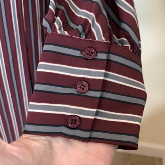 Chelsea28 Striped Long Sleeve Wrap Midi Dress NWOT Size Small - Picture 5 of 10